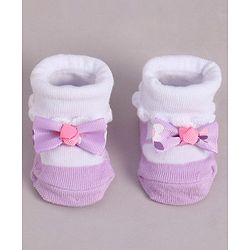 Cute Walk by Babyhug Socks With Bow Applique - Purple