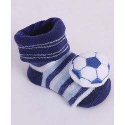 Cute Walk by Babyhug Socks With Football Applique - Navy Blue