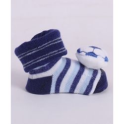 Cute Walk by Babyhug Socks With Football Applique - Navy Blue