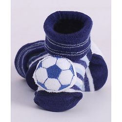 Cute Walk by Babyhug Socks With Football Applique - Navy Blue