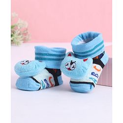 Cute Walk by Babyhug Socks With Animal Applique - Light Blue