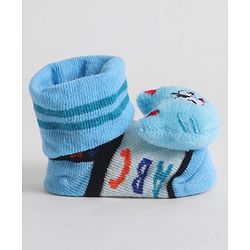 Cute Walk by Babyhug Socks With Animal Applique - Light Blue