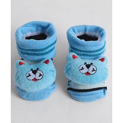 Cute Walk by Babyhug Socks With Animal Applique - Light Blue
