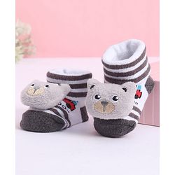 Cute Walk by Babyhug Socks With Animal Applique - Black