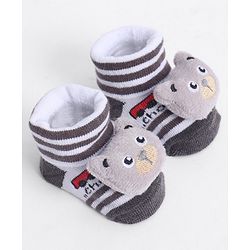 Cute Walk by Babyhug Socks With Animal Applique - Black