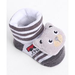 Cute Walk by Babyhug Socks With Animal Applique - Black