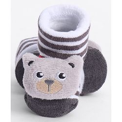 Cute Walk by Babyhug Socks With Animal Applique - Black