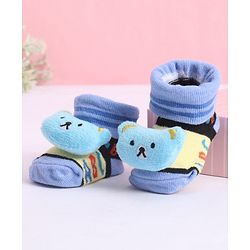 Cute Walk by Babyhug Socks With Animal Applique - Blue
