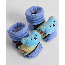 Cute Walk by Babyhug Socks With Animal Applique - Blue