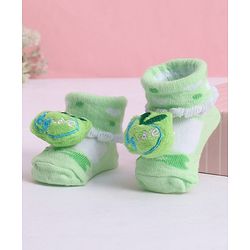 Cute Walk by Babyhug Socks With Animal Applique - Lime Green