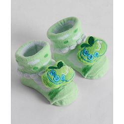 Cute Walk by Babyhug Socks With Animal Applique - Lime Green