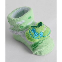Cute Walk by Babyhug Socks With Animal Applique - Lime Green