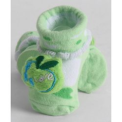 Cute Walk by Babyhug Socks With Animal Applique - Lime Green