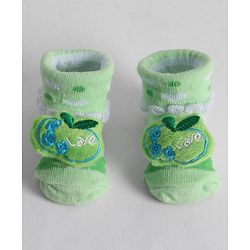 Cute Walk by Babyhug Socks With Animal Applique - Lime Green