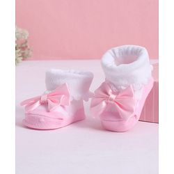 Cute Walk by Babyhug Socks With Bow Applique - Pink