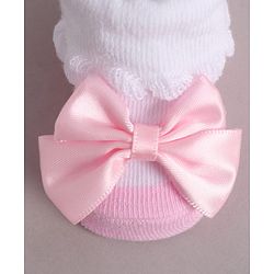 Cute Walk by Babyhug Socks With Bow Applique - Pink