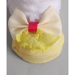 Cute Walk by Babyhug Socks With Bow Applique - Yellow
