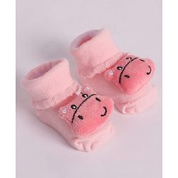 Cute Walk by Babyhug Socks With Animal Applique - Pink