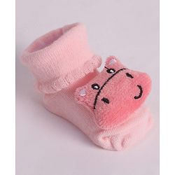 Cute Walk by Babyhug Socks With Animal Applique - Pink