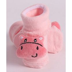 Cute Walk by Babyhug Socks With Animal Applique - Pink