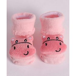Cute Walk by Babyhug Socks With Animal Applique - Pink