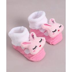 Cute Walk by Babyhug Socks With Animal Applique - Pink