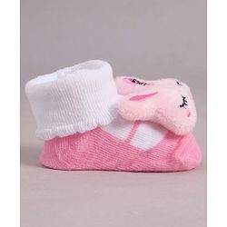 Cute Walk by Babyhug Socks With Animal Applique - Pink