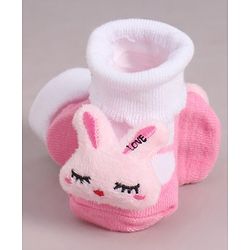 Cute Walk by Babyhug Socks With Animal Applique - Pink