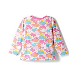 Babyhug Cotton Knit Full Sleeves Co-ords Night Suit with Cloud Print - Multicolor