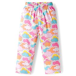 Babyhug Cotton Knit Full Sleeves Co-ords Night Suit with Cloud Print - Multicolor