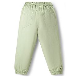 Babyhug Cotton Woven Full Length Solid Colour Trousers With Adjustable Elastic - Rust Orange