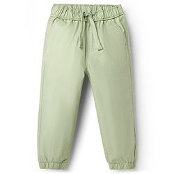 Babyhug Cotton Woven Full Length Solid Colour Trousers With Adjustable Elastic - Rust Orange