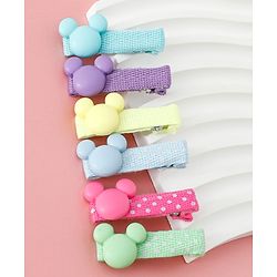 Babyhug Disney Free Size Hair Clips Pack of 6 - Multicolor