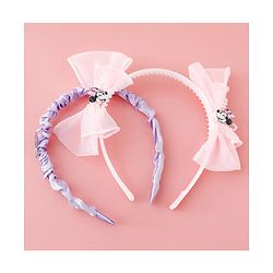 Babyhug Disney Free Size Hair Band with Bow & Minnie Mouse Applique Pack of 2- Pink & Purple