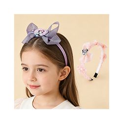 Babyhug Disney Hair Bands With Applique Pack of 2 - Pink & Blue