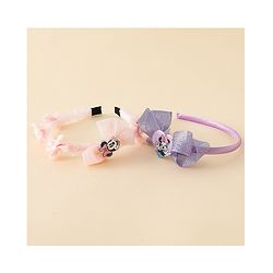 Babyhug Disney Hair Bands With Applique Pack of 2 - Pink & Blue