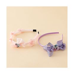 Babyhug Disney Hair Bands With Applique Pack of 2 - Pink & Blue