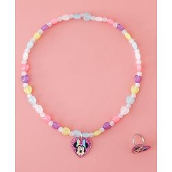 Babyhug Disney Free Size Jewellery Set With Minnie Mouse Print - Multicolor
