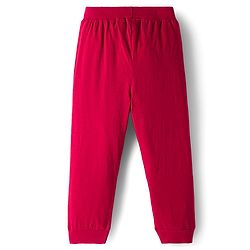 Babyhug Cotton Knit Full Length Lounge Pant With Text Print Pack Of 3 - Yellow Red & Blue