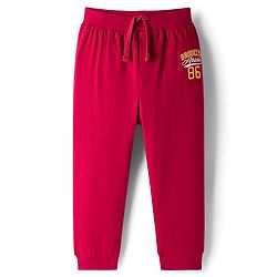 Babyhug Cotton Knit Full Length Lounge Pant With Text Print Pack Of 3 - Yellow Red & Blue