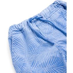 Babyhug Twill Woven Full Length Trouser With Leaf Print & Stretch - Blue