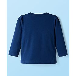 Babyhug Cotton Knit Full Sleeves Night Suit With Floral Print - Navy Blue