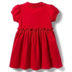 Babyhug Single Jersey Knit Half Sleeves Frock with Bloomer & Star Print - Red