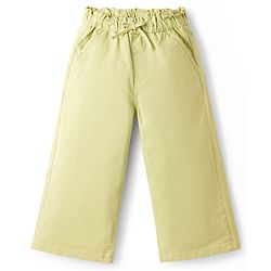 Babyhug Twill Woven Full Length Solid Trouser With Stretch - Lime Green