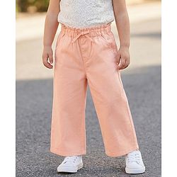 Babyhug Twill Woven Full Length Solid Trouser With Stretch - Lime Green