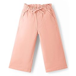Babyhug Twill Woven Full Length Solid Trouser With Stretch - Lime Green