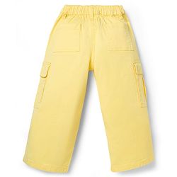 Babyhug Twill Woven Full Length Solid Colour Trousers With Stretch - Yellow
