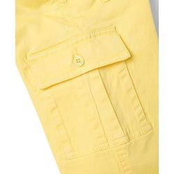 Babyhug Twill Woven Full Length Solid Colour Trousers With Stretch - Yellow