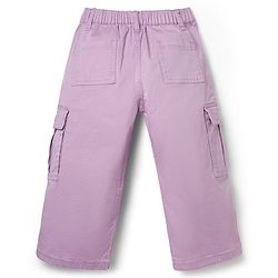 Babyhug Twill Woven Full Length Solid Colour Trousers With Stretch - Yellow