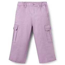 Babyhug Twill Woven Full Length Solid Colour Trousers With Stretch - Yellow